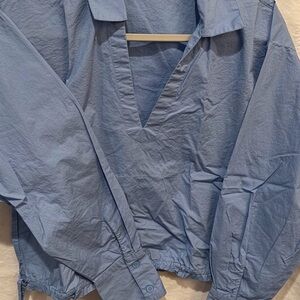 LOFT Women's Light Blue Button Down Shirt